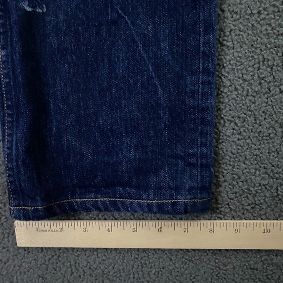 Gustin Selvedge Jeans Mens 38x34 Slim Fit Blue Denim Button Fly Made in USA - Picture 15 of 16
